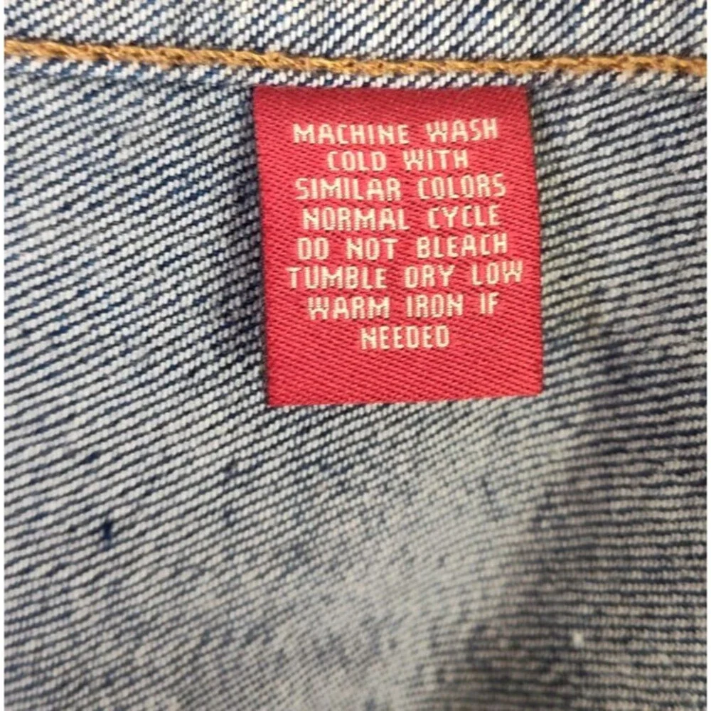 Chaps Ralph Lauren Dark Jean Denim Jacket Women's L with Lobster Claw Closures